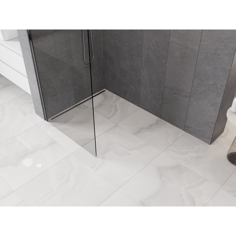 Mexen Kioto-Q paroi de douche Walk-in 80 x 200 cm, transparent 8 mm, chrome - 800-080-101-01-00-Q