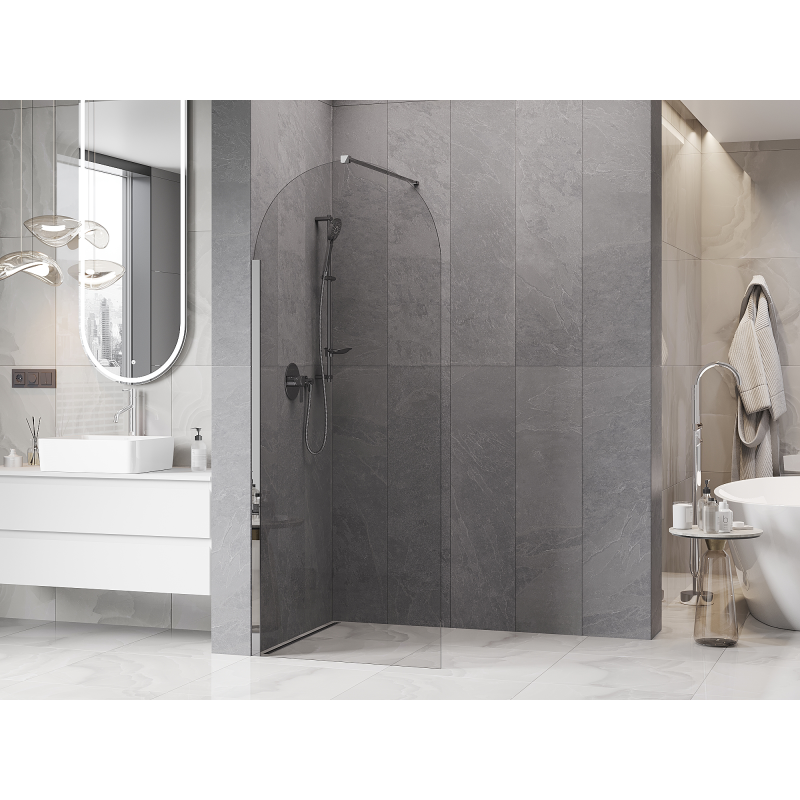 Mexen Kioto-Q paroi de douche Walk-in 80 x 200 cm, transparent 8 mm, chrome - 800-080-101-01-00-Q