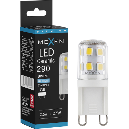 Mexen Aura Ampoule LED G9, 2,5W, Froid - 6500K, 290 lm - L121-G9-0265-01