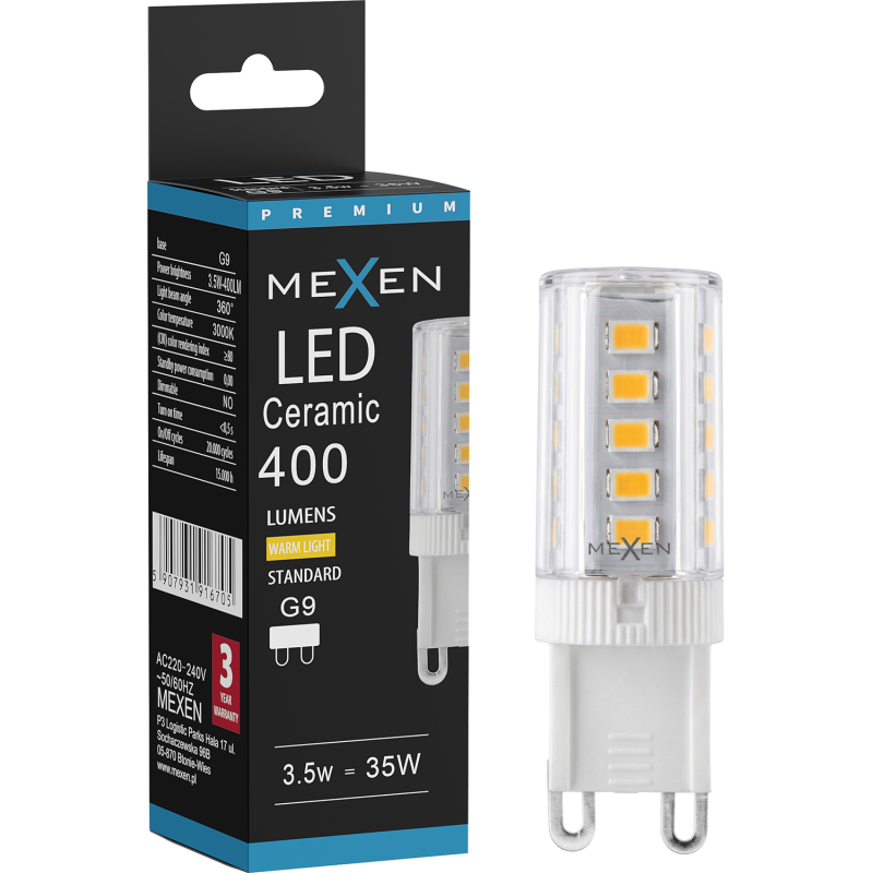 Mexen Aura Ampoule LED G9, 3,5W, Chaude - 3000K, 400 lm - L121-G9-0330-01