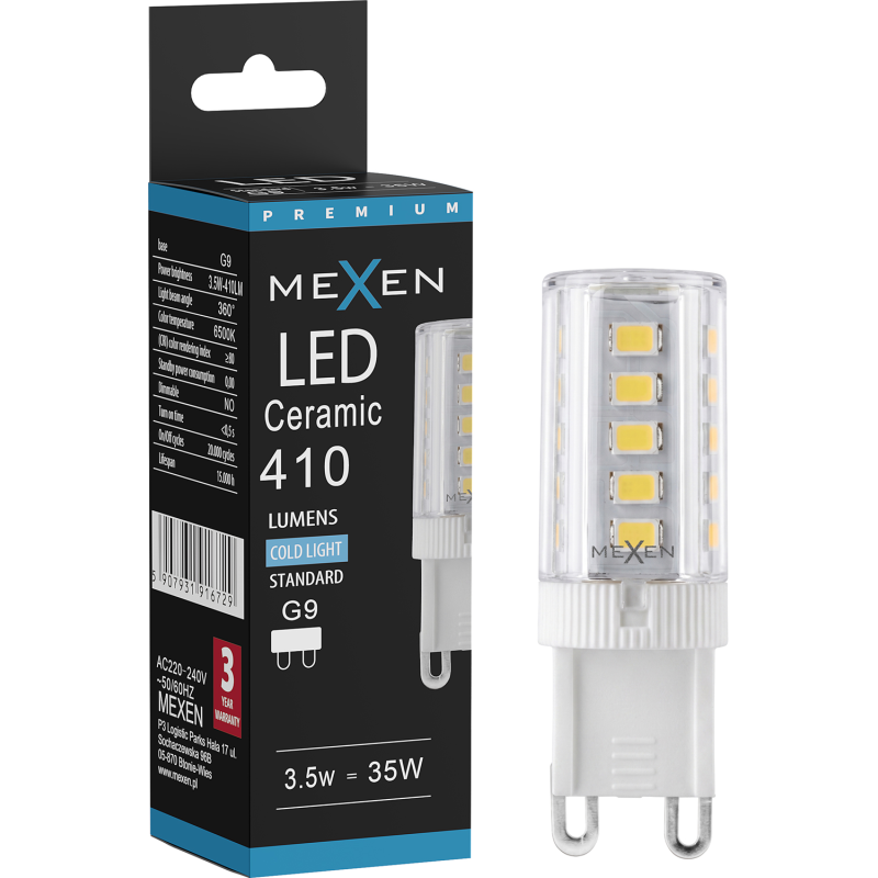 Mexen Aura Ampoule LED G9, 3,5W, Froid - 6500K, 410 lm - L121-G9-0365-01