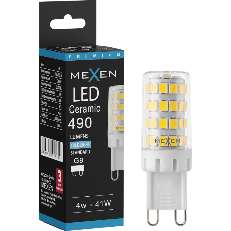 Mexen Aura Ampoule LED G9, 4W, Froid - 6500K, 490 lm - L121-G9-0465-01