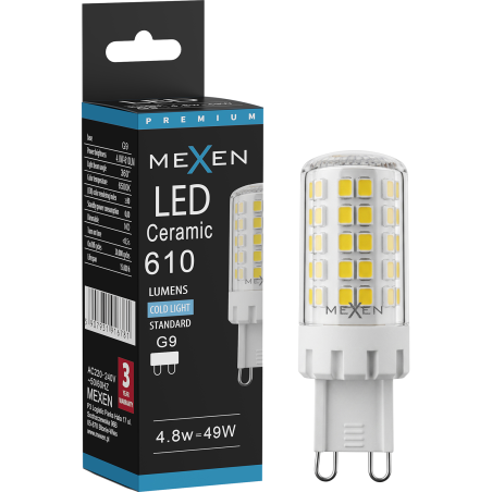 Mexen Aura Ampoule LED G9, 4,8W, Froid - 6500K, 610 lm - L121-G9-0565-01