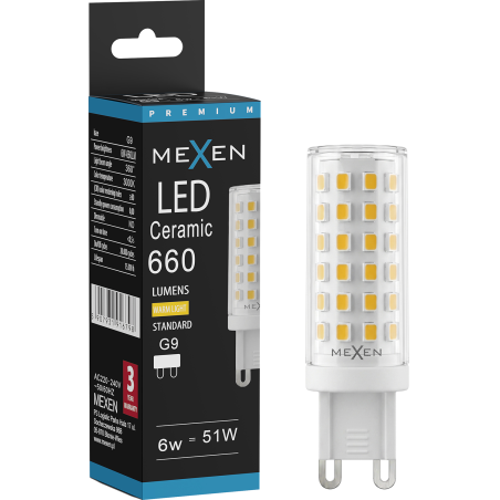 Mexen Aura Ampoule LED G9, 6W, Chaude - 3000K, 660 lm - L121-G9-0630-01
