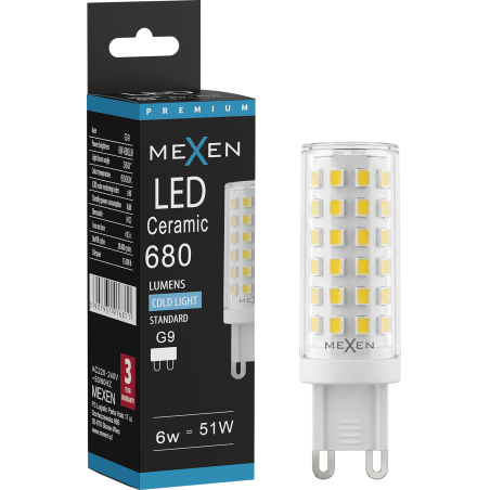 Mexen Aura Ampoule LED G9, 6W, Froid - 6500K, 680 lm - L121-G9-0665-01