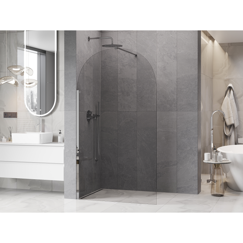 Mexen Kioto-Q paroi de douche Walk-in 110 x 200 cm, transparent 8 mm, chrome - 800-110-101-01-00-Q