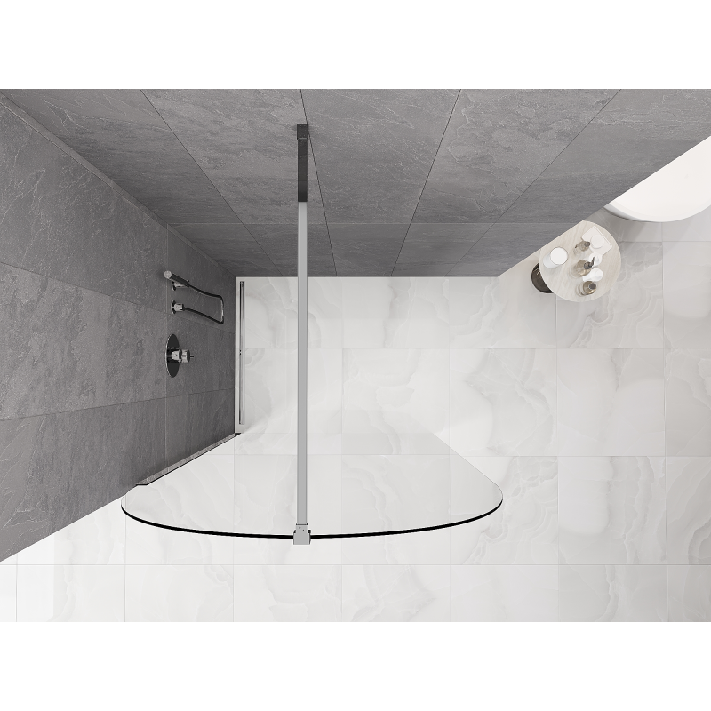 Mexen Kioto-Q paroi de douche Walk-in 120 x 200 cm, transparent 8 mm, chromé - 800-120-101-01-00-Q