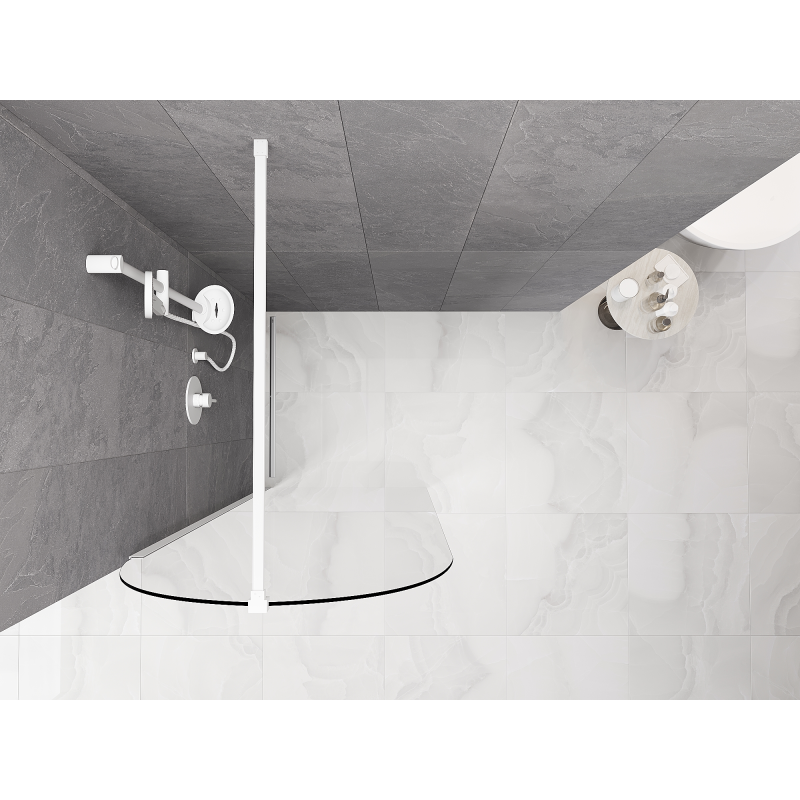 Mexen Kioto-Q Paroi de douche Walk-in 80 x 200 cm, transparent 8 mm, blanc - 800-080-101-20-00-Q