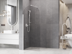 Mexen Kioto-Q paroi de douche Walk-in 90 x 200 cm, transparent 8 mm, blanche - 800-090-101-20-00-Q