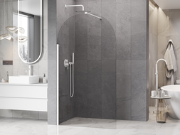 Mexen Kioto-Q paroi de douche Walk-in 120 x 200 cm, transparent 8 mm, blanc - 800-120-101-20-00-Q