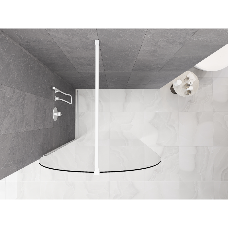 Mexen Kioto-Q paroi de douche Walk-in 120 x 200 cm, transparent 8 mm, blanc - 800-120-101-20-00-Q
