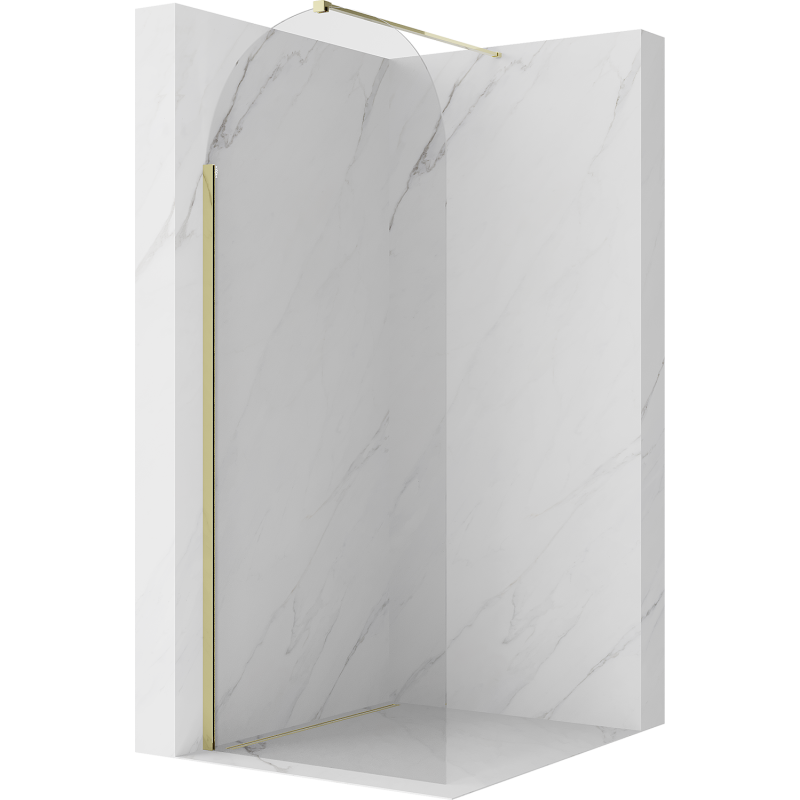 Mexen Kioto-Q Paroi de douche Walk-in 80 x 200 cm, transparente 8 mm, dorée - 800-080-101-50-00-Q