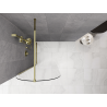 Mexen Kioto-Q Paroi de douche Walk-in 90 x 200 cm, transparent 8 mm, or - 800-090-101-50-00-Q
