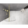 Mexen Kioto-Q Paroi de douche Walk-in 90 x 200 cm, transparent 8 mm, or brossé - 800-090-101-55-00-Q