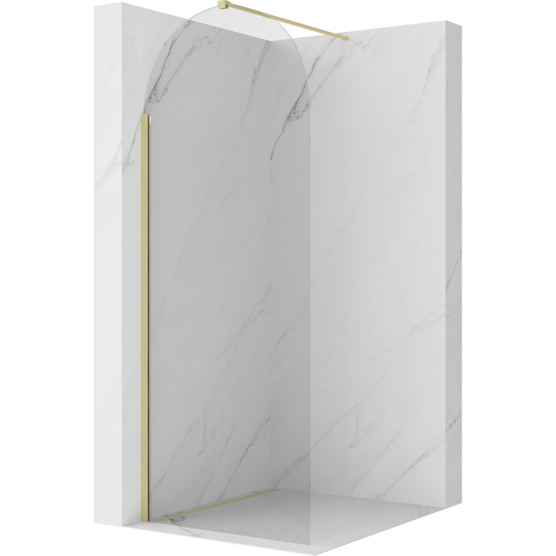 Mexen Kioto-Q Paroi de douche Walk-in 90 x 200 cm, transparent 8 mm, or brossé - 800-090-101-55-00-Q