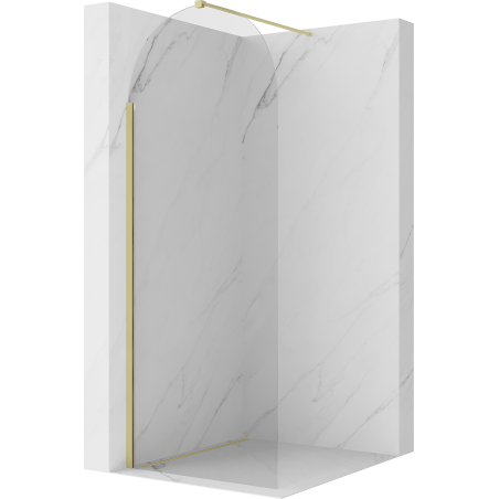 Mexen Kioto-Q Paroi de douche Walk-in 90 x 200 cm, transparent 8 mm, or brossé - 800-090-101-55-00-Q