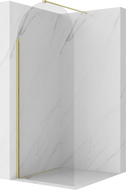 Mexen Kioto-Q Paroi de douche Walk-in 90 x 200 cm, transparent 8 mm, or brossé - 800-090-101-55-00-Q