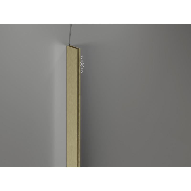 Mexen Kioto-Q paroi de douche Walk-in 100 x 200 cm, transparent 8 mm, or brossé - 800-100-101-55-00-Q