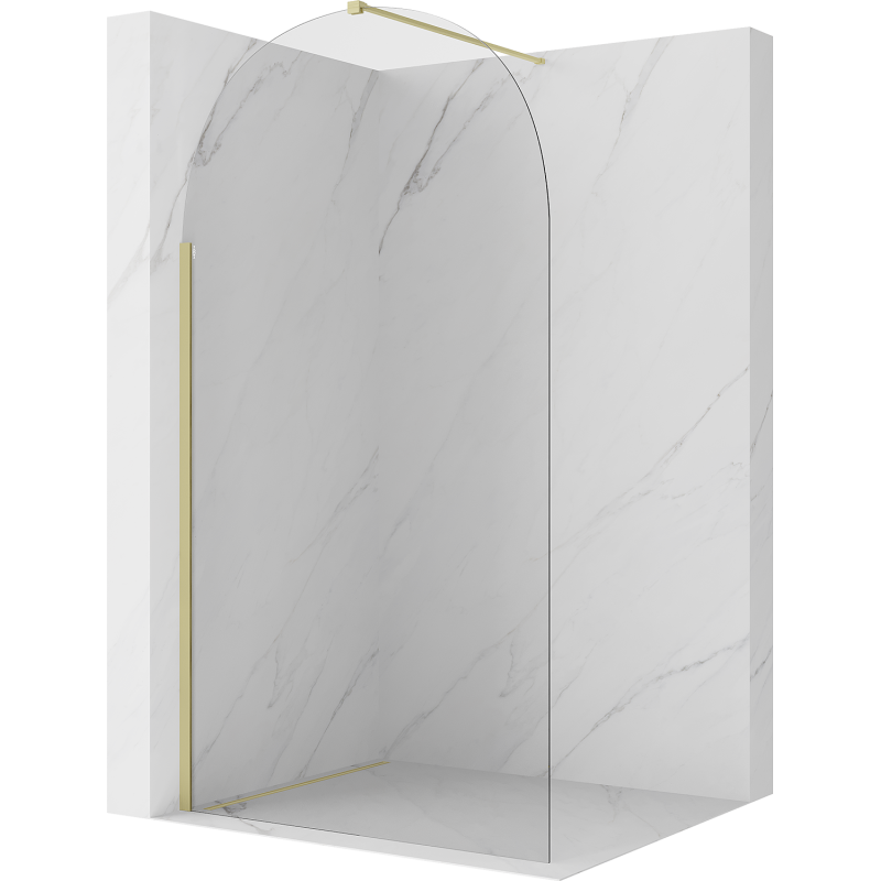 Mexen Kioto-Q paroi de douche Walk-in 100 x 200 cm, transparent 8 mm, or brossé - 800-100-101-55-00-Q