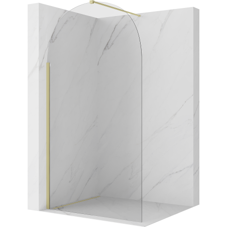 Mexen Kioto-Q paroi de douche Walk-in 100 x 200 cm, transparent 8 mm, or brossé - 800-100-101-55-00-Q
