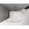 Mexen Kioto-Q paroi de douche Walk-in 100 x 200 cm, transparent 8 mm, or brossé - 800-100-101-55-00-Q