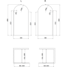Mexen Kioto-Q paroi de douche Walk-in 100 x 200 cm, transparent 8 mm, or brossé - 800-100-101-55-00-Q