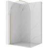 Mexen Kioto-Q Paroi de douche Walk-in 120 x 200 cm, transparent 8 mm, or brossé - 800-120-101-55-00-Q