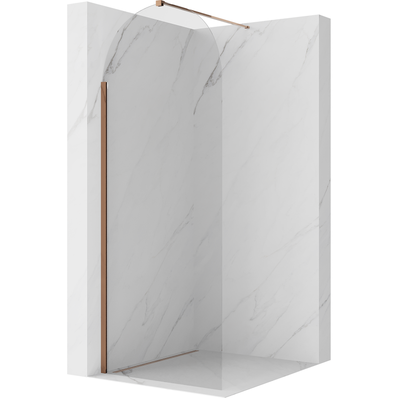 Mexen Kioto-Q Paroi de douche Walk-in 80 x 200 cm, transparent 8 mm, or rose - 800-080-101-60-00-Q