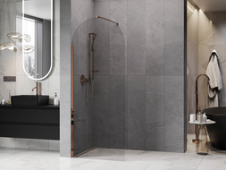 Mexen Kioto-Q Panneau de douche Walk-in 90 x 200 cm, transparent 8 mm, or rose - 800-090-101-60-00-Q