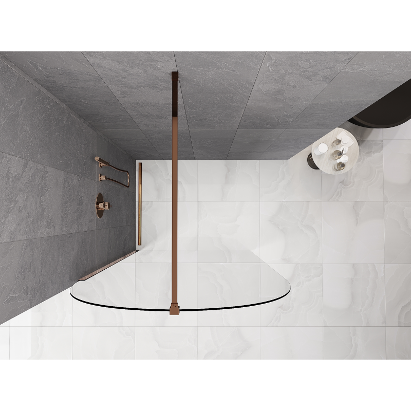 Mexen Kioto-Q paroi de douche Walk-in 110 x 200 cm, transparent 8 mm, or rose - 800-110-101-60-00-Q