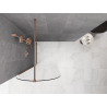 Mexen Kioto-Q Paroi de douche Walk-in 80 x 200 cm, transparent 8 mm, cuivre brossé - 800-080-101-65-00-Q