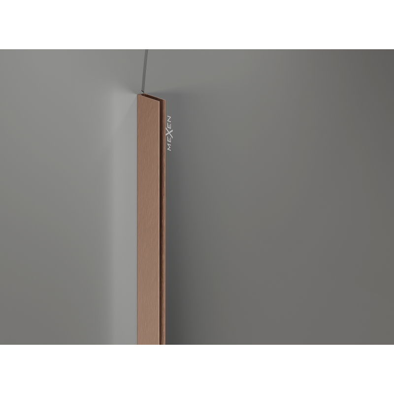 Mexen Kioto-Q Paroi de douche Walk-in 80 x 200 cm, transparent 8 mm, cuivre brossé - 800-080-101-65-00-Q