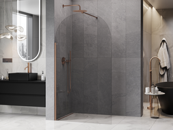 Mexen Kioto-Q paroi de douche Walk-in 120 x 200 cm, transparent 8 mm, cuivre brossé - 800-120-101-65-00-Q