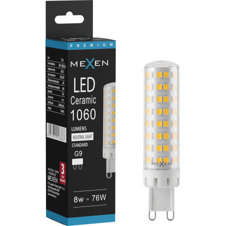 Mexen Aura Ampoule LED G9, 8W, Neutre - 4000K, 1060 lm - L121-G9-0840-01