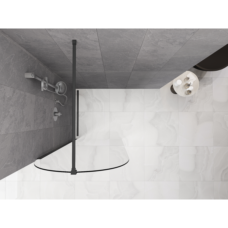 Mexen Kioto-Q Paroi de douche Walk-in 90 x 200 cm, transparent 8 mm, gris canon brossé - 800-090-101-66-00-Q