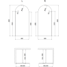 Mexen Kioto-Q Paroi de douche Walk-in 90 x 200 cm, transparent 8 mm, gris canon brossé - 800-090-101-66-00-Q