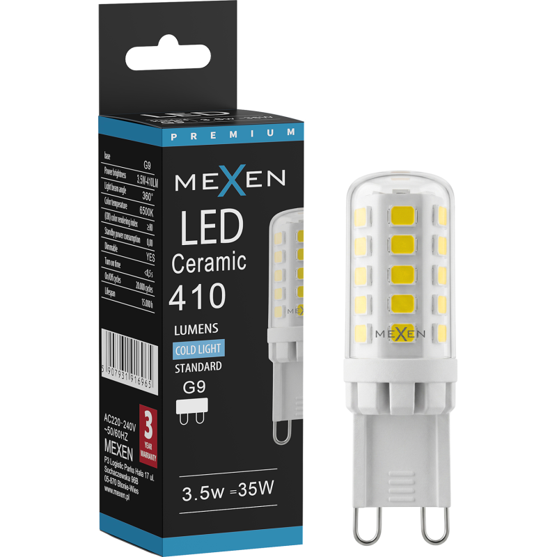 Mexen Aura Ampoule LED dimmable G9, 3,5W, Froid - 6500K, 410 lm - L122-G9-0365-01