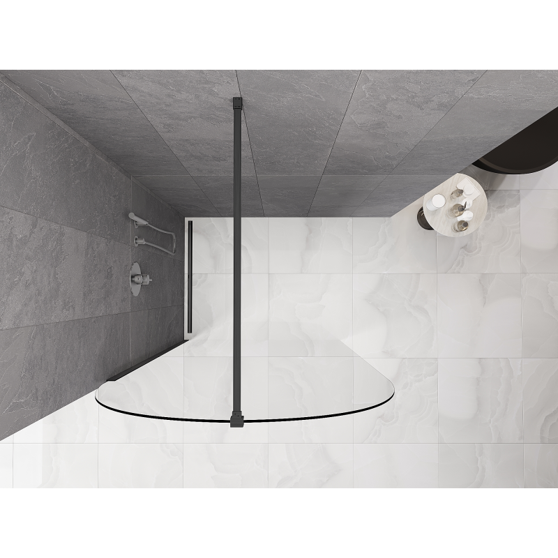 Mexen Kioto-Q Paroi de douche Walk-in 110 x 200 cm, transparent 8 mm, gris canon brossé - 800-110-101-66-00-Q
