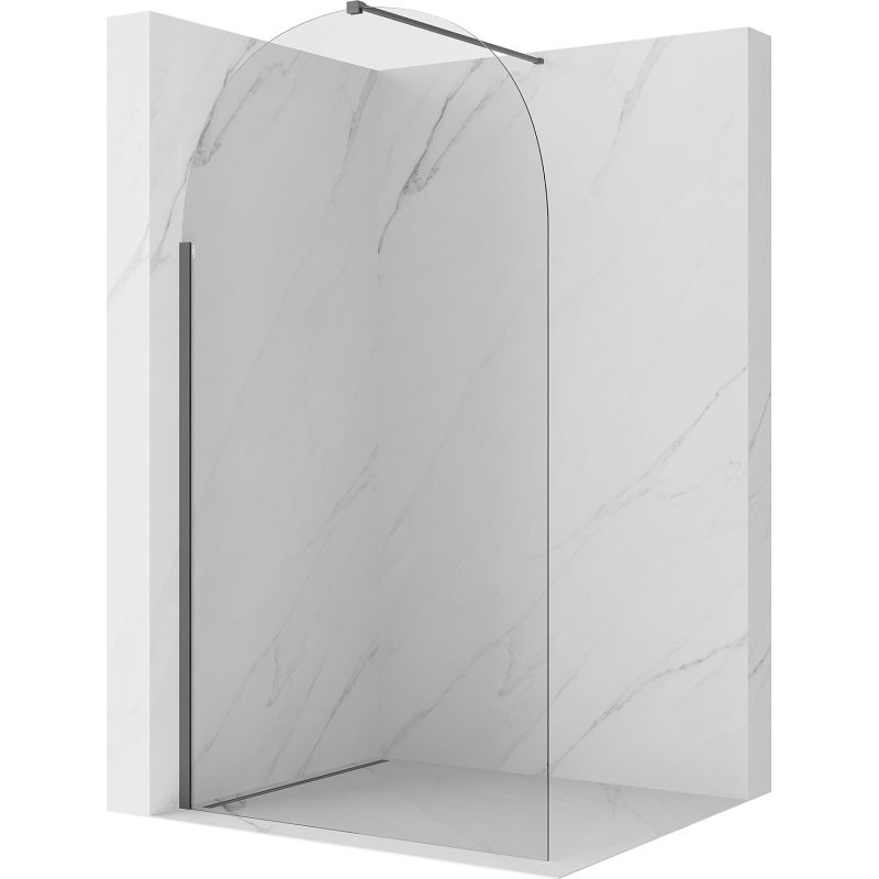 Mexen Kioto-Q Paroi de douche Walk-in 120 x 200 cm, transparent 8 mm, gris canon brossé - 800-120-101-66-00-Q