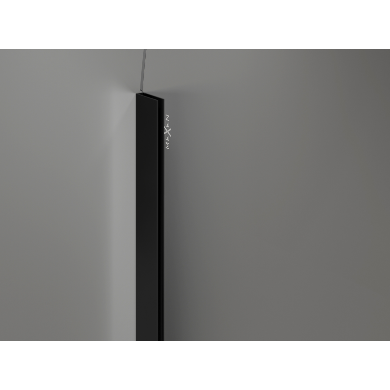 Mexen Kioto-Q Paroi de douche Walk-in 90 x 200 cm, transparent 8 mm, noir - 800-090-101-70-00-Q