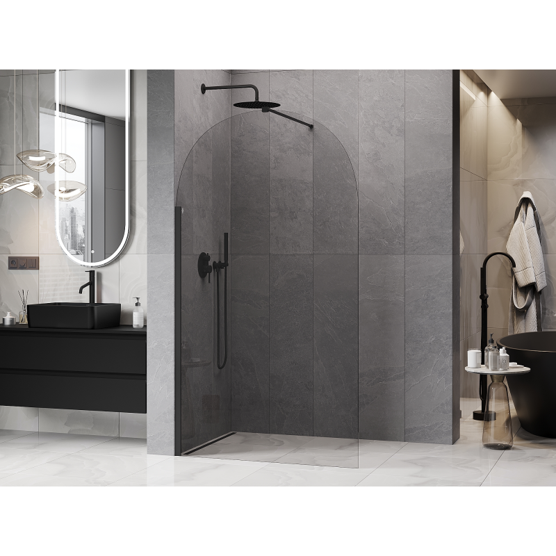 Mexen Kioto-Q Panneau de douche Walk-in 110 x 200 cm, transparent 8 mm, noir - 800-110-101-70-00-Q