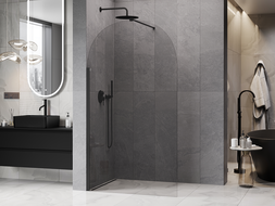 Mexen Kioto-Q paroi de douche Walk-in 120 x 200 cm, transparent 8 mm, noir - 800-120-101-70-00-Q