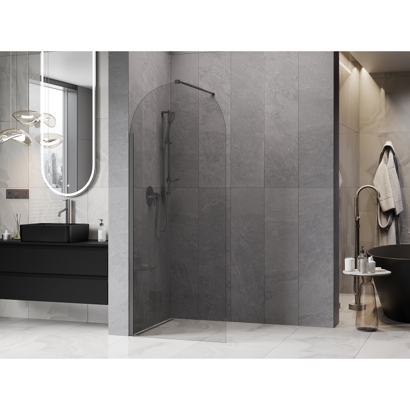 Mexen Kioto-Q paroi de douche Walk-in 80 x 200 cm, transparent 8 mm, gun metal - 800-080-101-95-00-Q
