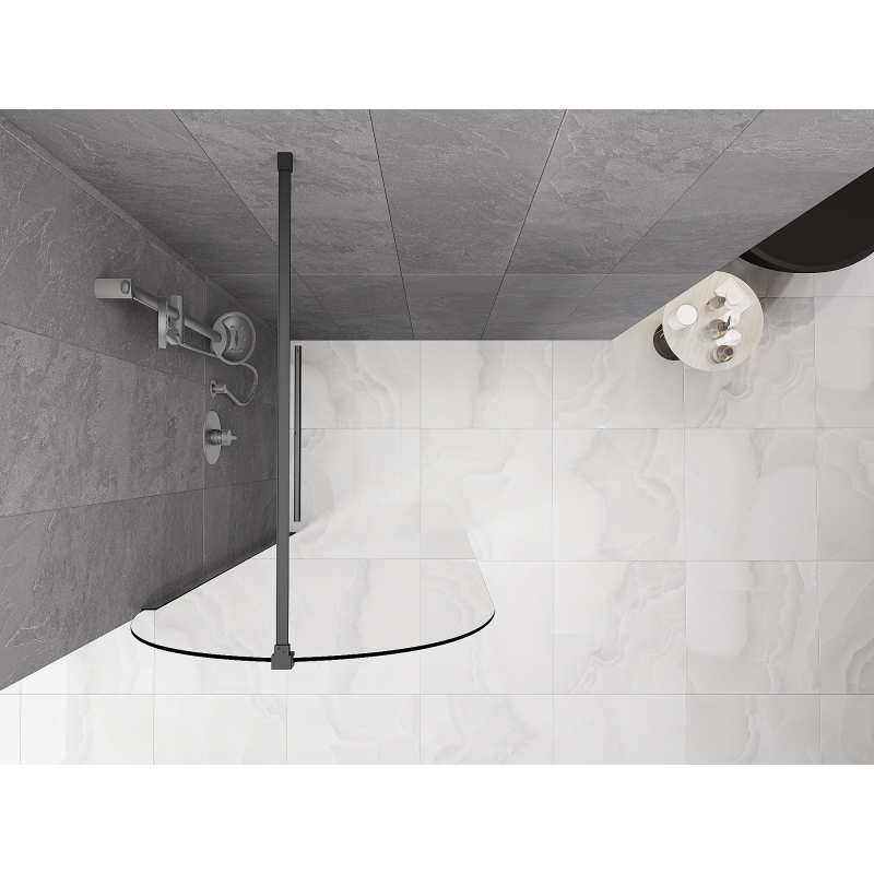 Mexen Kioto-Q paroi de douche Walk-in 80 x 200 cm, transparent 8 mm, gun metal - 800-080-101-95-00-Q