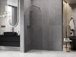 Mexen Kioto-Q paroi de douche Walk-in 90 x 200 cm, transparent 8 mm, gun metal - 800-090-101-95-00-Q