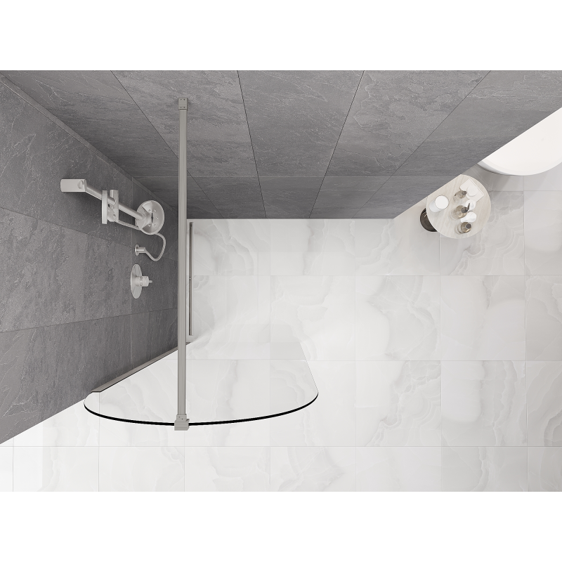Mexen Kioto-Q paroi de douche walk-in 90 x 200 cm, transparent 8 mm, nickel brossé - 800-090-101-97-00-Q