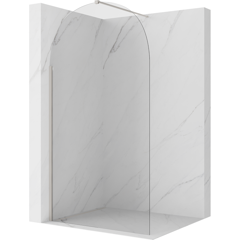 Mexen Kioto-Q paroi de douche Walk-in 100 x 200 cm, transparent 8 mm, nickel brossé - 800-100-101-97-00-Q