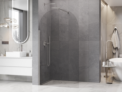 Mexen Kioto-Q paroi de douche Walk-in 100 x 200 cm, transparent 8 mm, nickel brossé - 800-100-101-97-00-Q