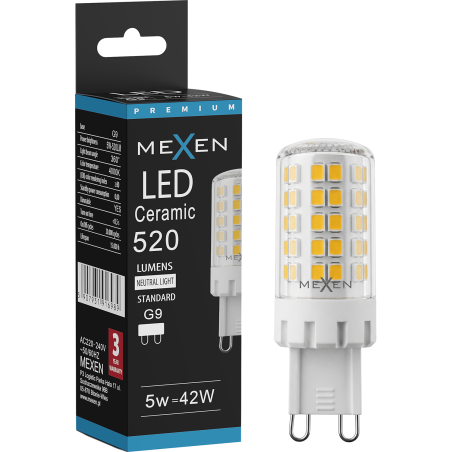 Mexen Aura Ampoule LED dimmable G9, 5W, Neutre - 4000K, 520 lm - L122-G9-0540-01