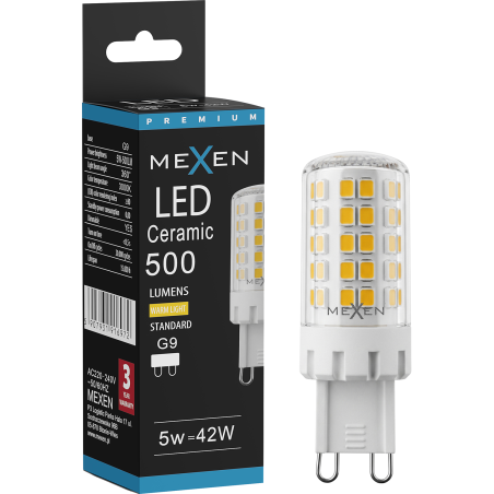 Mexen Aura Ampoule LED dimmable G9, 5W, Froid - 6500K, 520 lm - L122-G9-0565-01